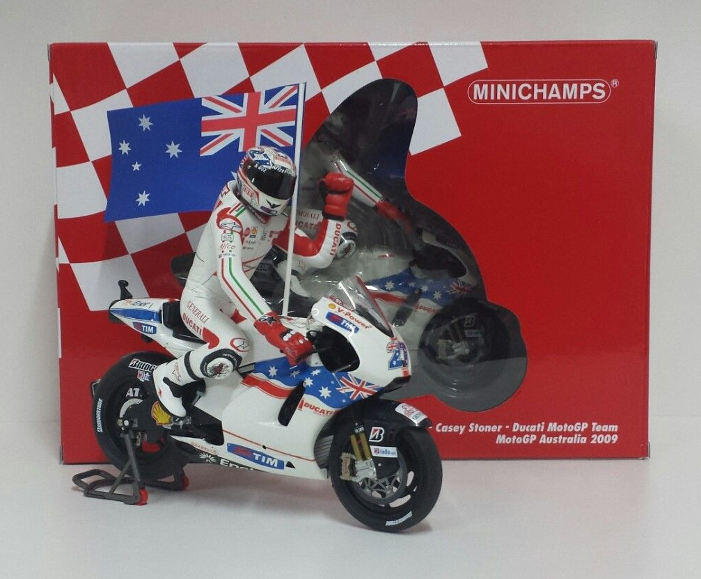 Importato da Giappone Modellino Moto 27 C Stoner with Figure Minichamps 1/12 Ducati Desmosedici GP09 2009 Moto GP Australia # 