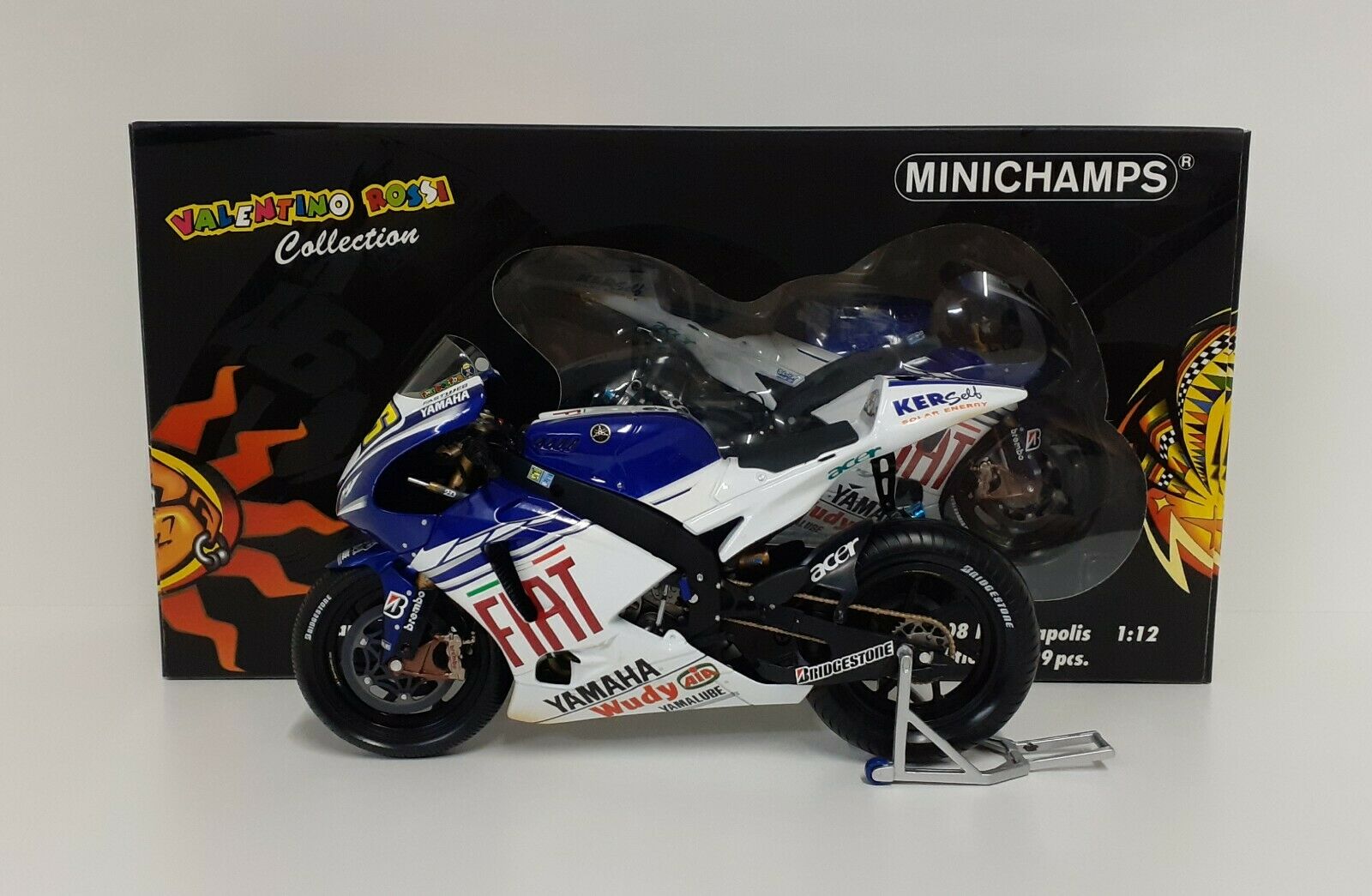 MINICHAMPS 122 083146 YAMAHA YZR-M1 diecast bike ROSSI Indy MotoGP 2008 1:12th 