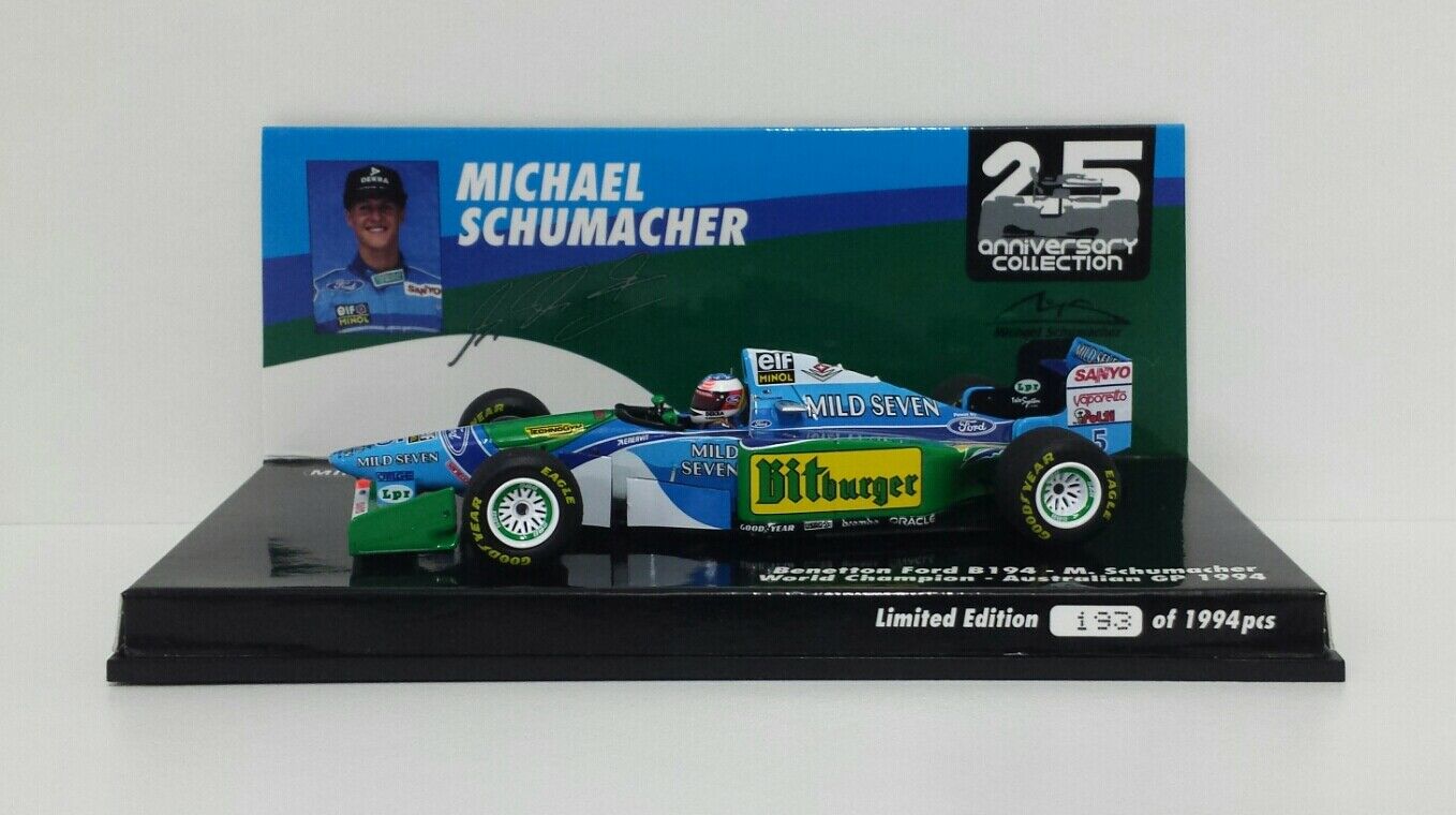 Cars: MINICHAMPS 1/43 MODEL CAR DIE CAST F1 BENETTON FORD MICHAEL  SCHUMACHER 1994