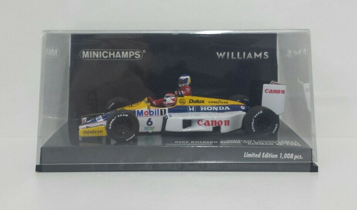 MINICHAMPS 1/43 MODEL CAR F1 WILLIAMS HONDA FW11 KEKE ROSBERG 1986 DIE CAST