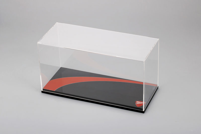 TRUE SCALE MINIATURE SHOWCASE IN PLEXIGLASS 1/12 FOR MODELS DUCATI MOTOGP AND ROAD MOTORCYCLE WITH BASE BLACK