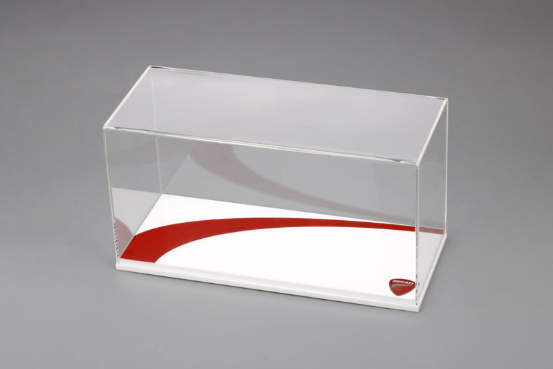 TRUE SCALE MINIATURE SHOWCASE IN PLEXIGLASS 1/12 FOR MODELS DUCATI MOTOGP AND ROAD MOTORCYCLE WITH BASE WHITE